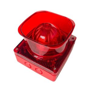 Dc 12-24V Flash and Sound Fire Siren with Strobe Red Flashing Light Fire Alarm for Hotel Security