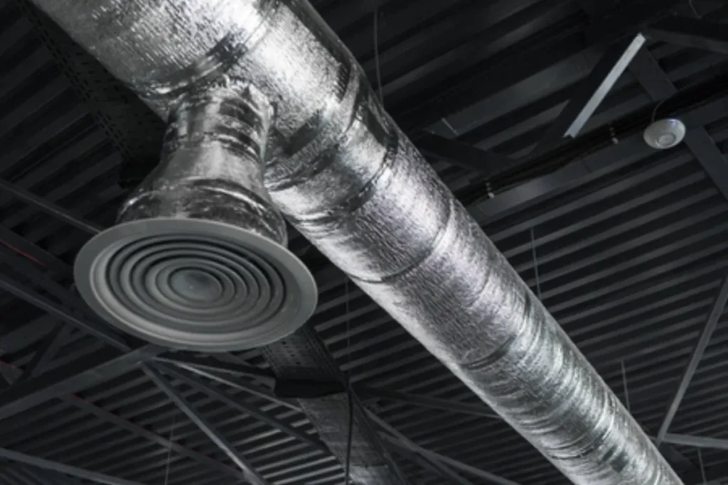 Industrial HVAC Ventilation Ducting in Data Center Ceiling