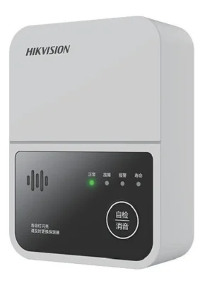 Hikvision smart smoke and fire detector with status indicator lights